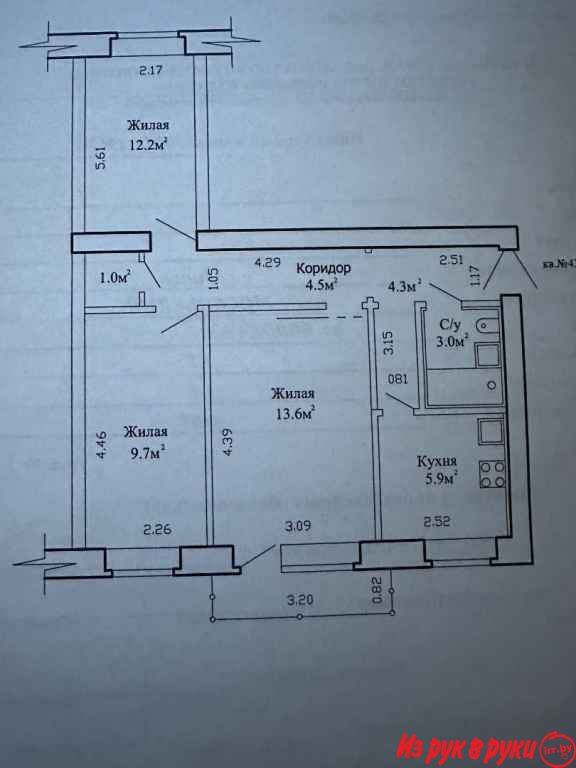 Сдается 3 комнатная квартира, на длительный срок, предоплата 2 мес., д